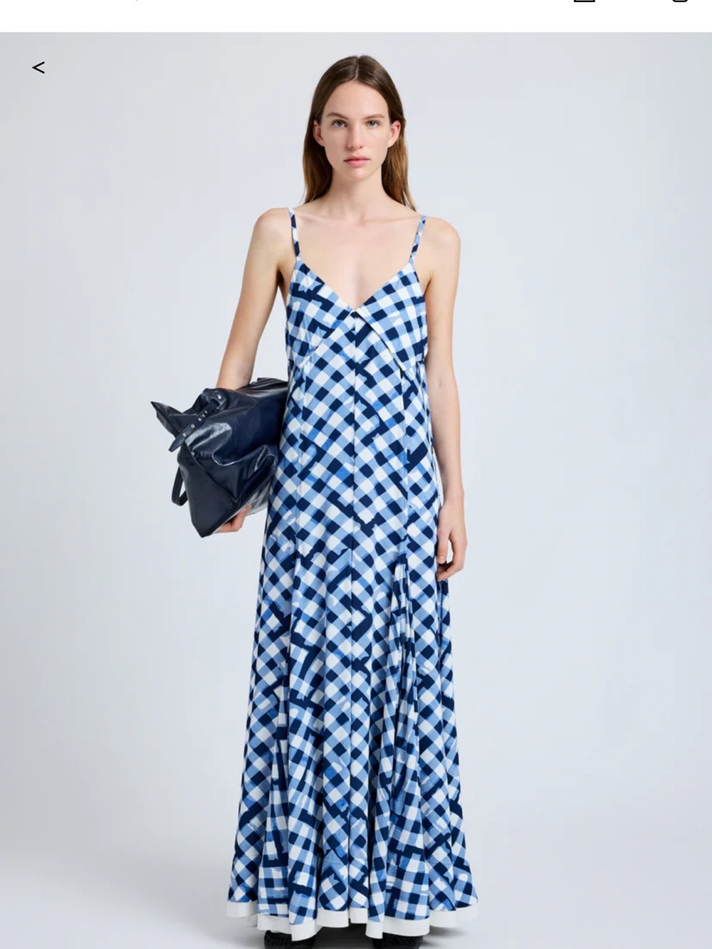 Proenza Schouler Blue and White Checkered Maxi Dress